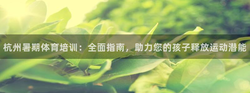 极悦平台官方网站登录：杭州暑期体育培训：全面指南，助